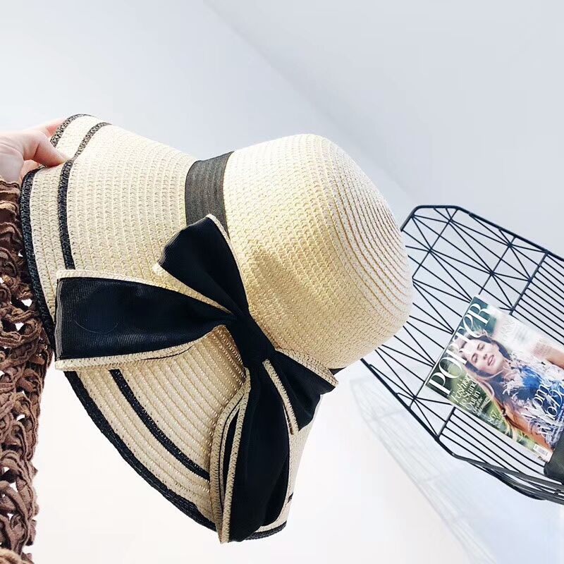 Acheter Nouveau Chapeau De Paille De Mode Chapeaux Dete Pour Les Femmes 2018 Large Bord Floppy Plage Soleil Cap Dete Casual Bowknot Vacances Sunhat 2 Couleur A Choisi De 11 75 Du