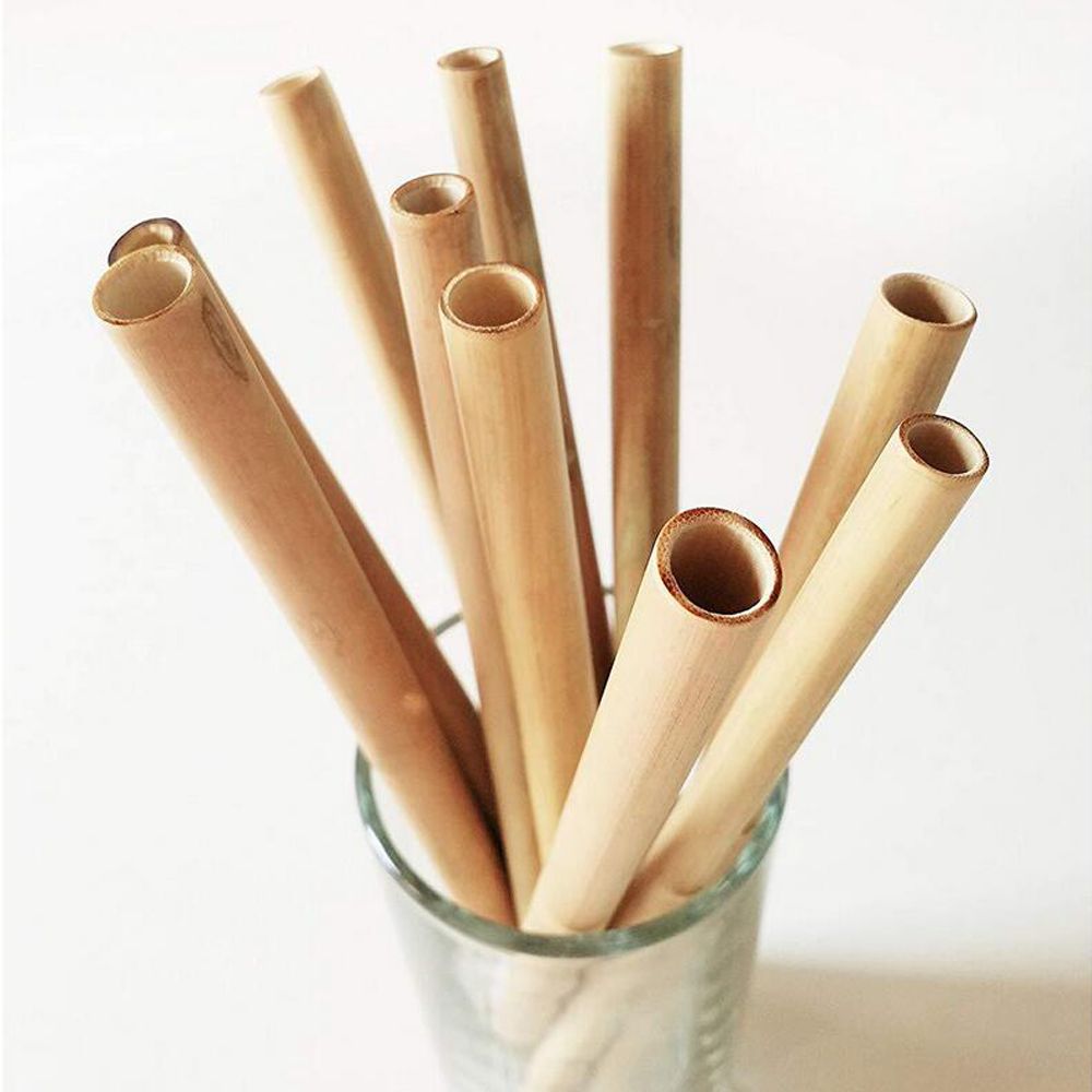 19.7cm Natural Reusable Bamboo Straws Bubble Tea Juice Coffice Thick