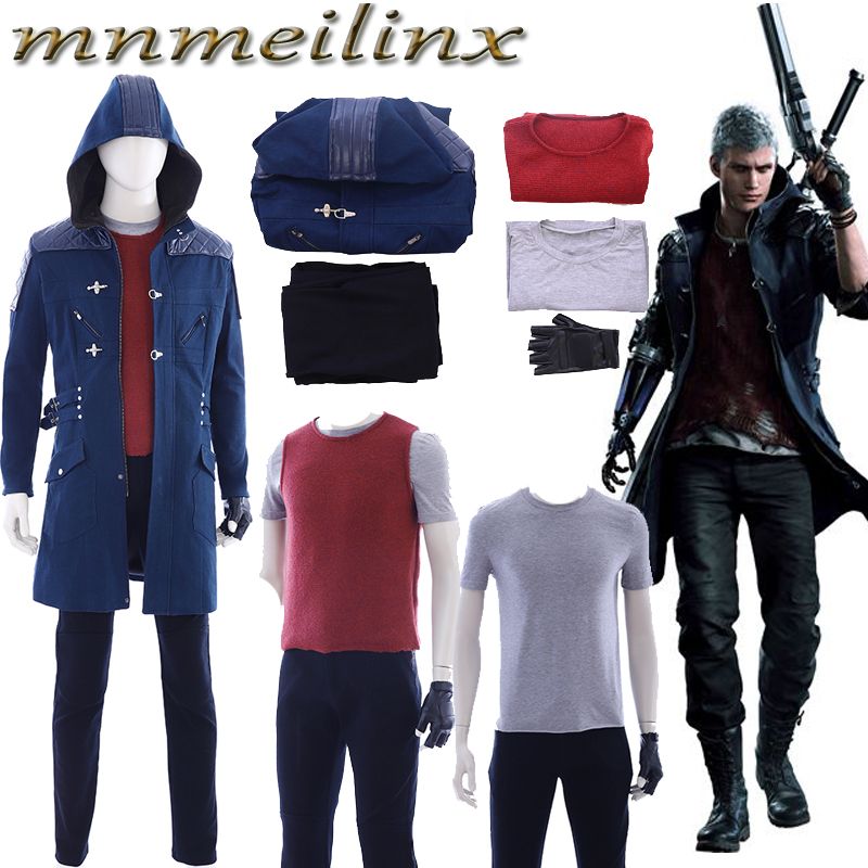 HOT Nero Shirt Cosplay Devil May Cry 5 Only Red Shirt Halloween Cosplay Costume