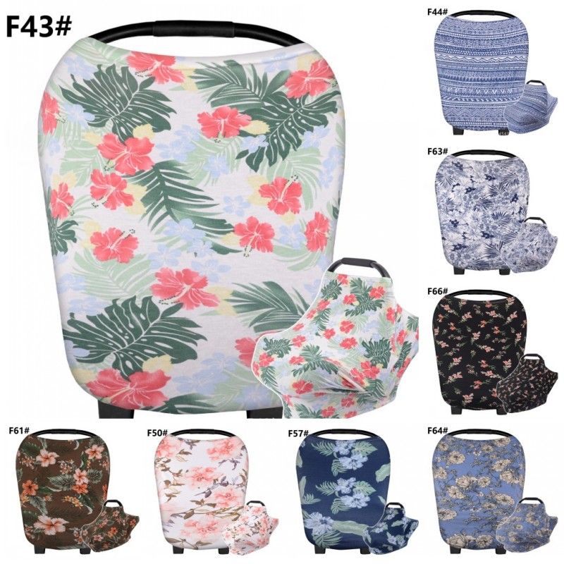 Multi Function Stretchy Car Seat Cover Flower Fl Design Feeding Nursing Covers 360 Degree Protection Tfeeding Privacy Scarf 24jy Bb