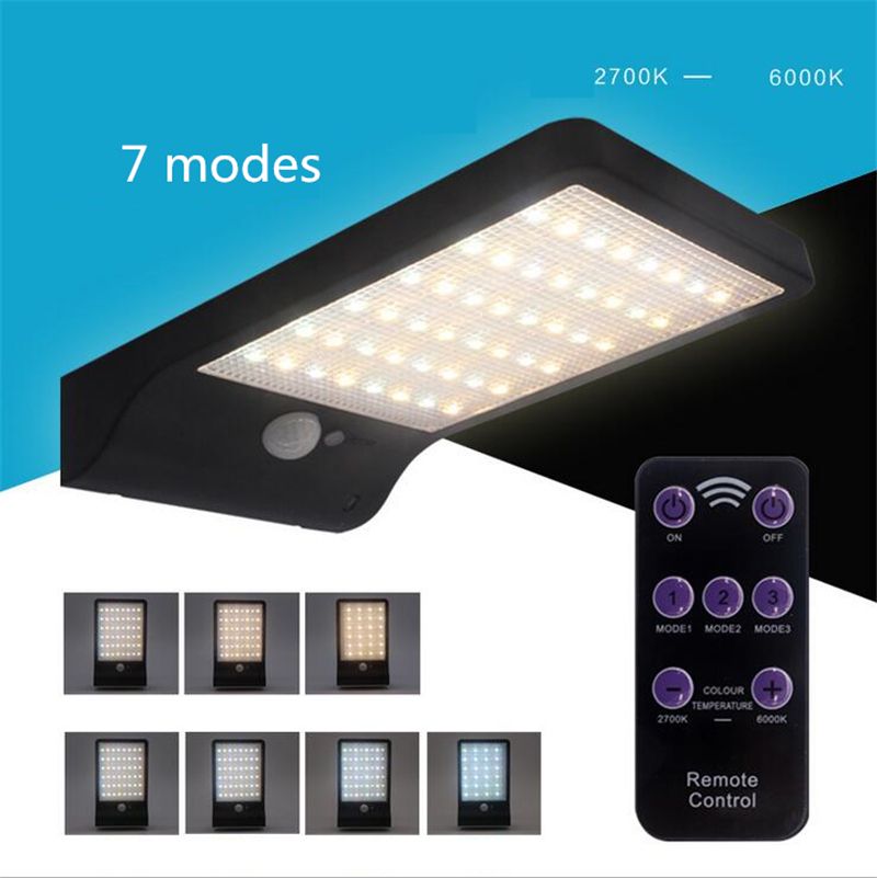 2019 Solar Power Led Light Remote Control 7 Colour Adjule 48led 2019 Solar Power Led Light Remote Control 7 Colour Adjule 48led Waterproof Super Bright Garden Human Sensor Security Lamp From Sunway168