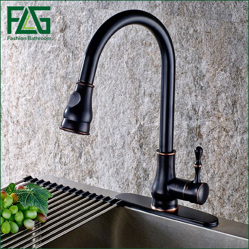 2018 Pull Out Kitchen Faucet Oil Rubbed Bronze Down Sink Black Tap Torneira Cozinha Mixer