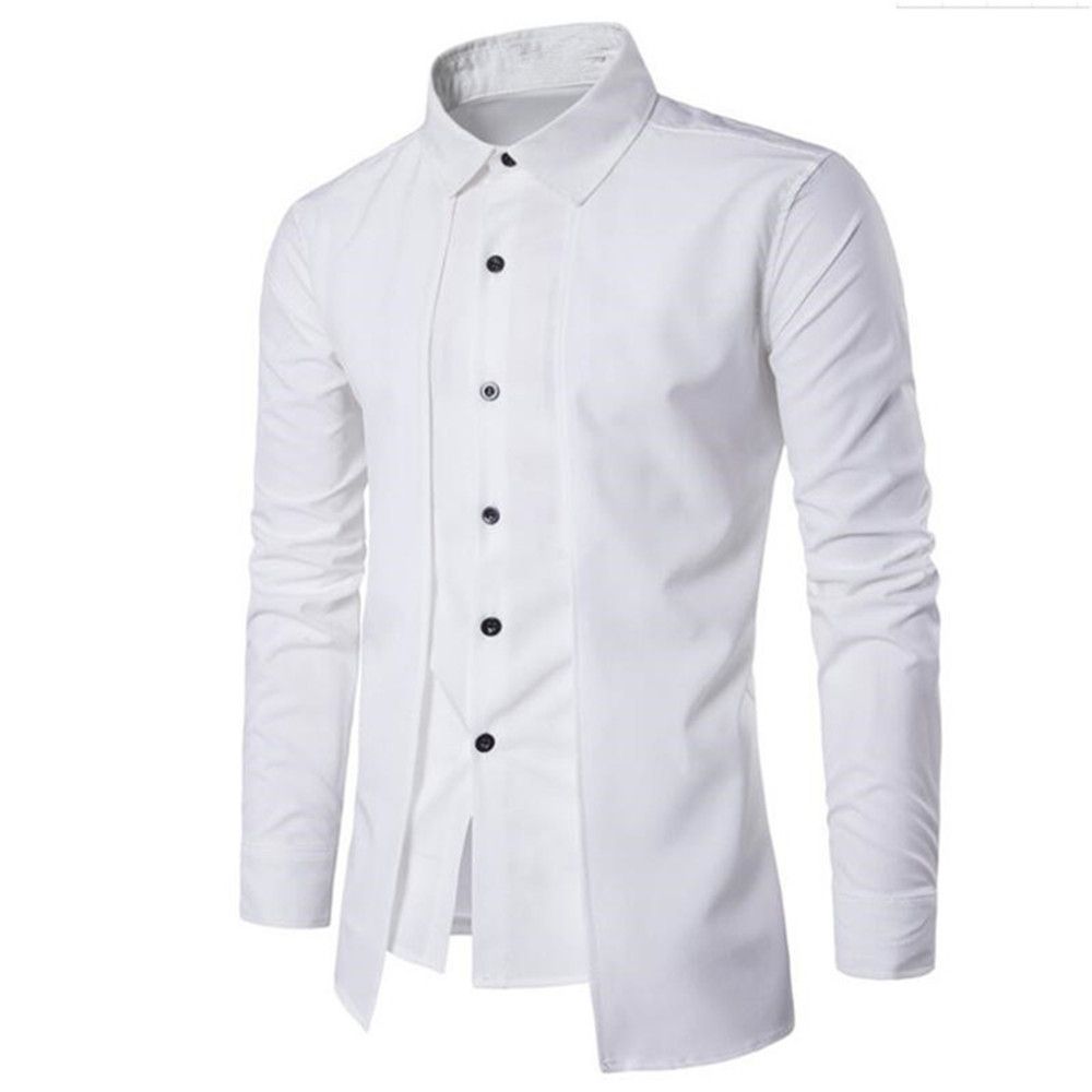 2019 England Style Male Double Placket Shirts Soft Material Men