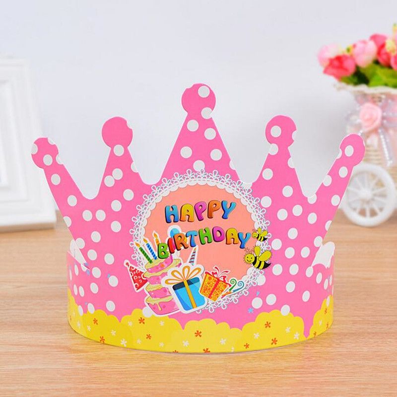 polka dot paper crown hat boy girl prince princess caps birthday papercrown