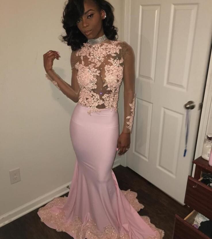 black and baby pink dress