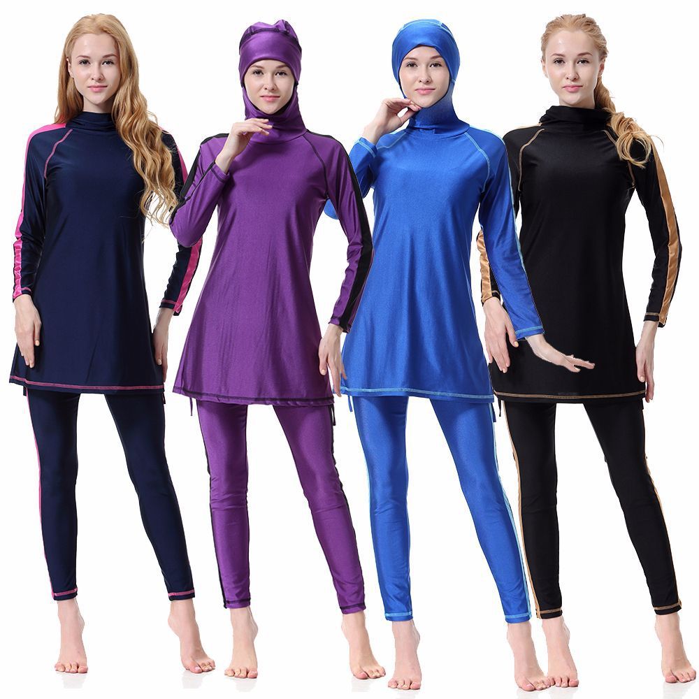 2020 New Soild Two Piece Conservative Islamic Muslim Women'S Full Cover