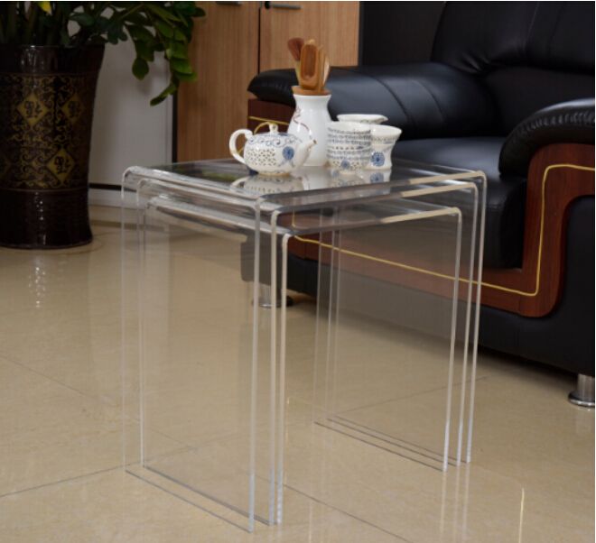 2020 Clear Acrylic Nesting Tables Coffee Table N Shape Acrylic