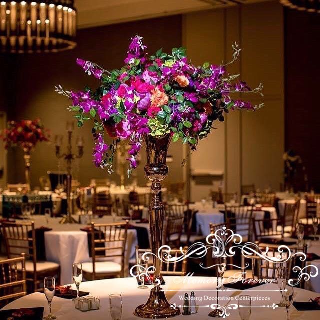Wholesale Vase For Centerpiece Wedding Decoration Gold Trumpet