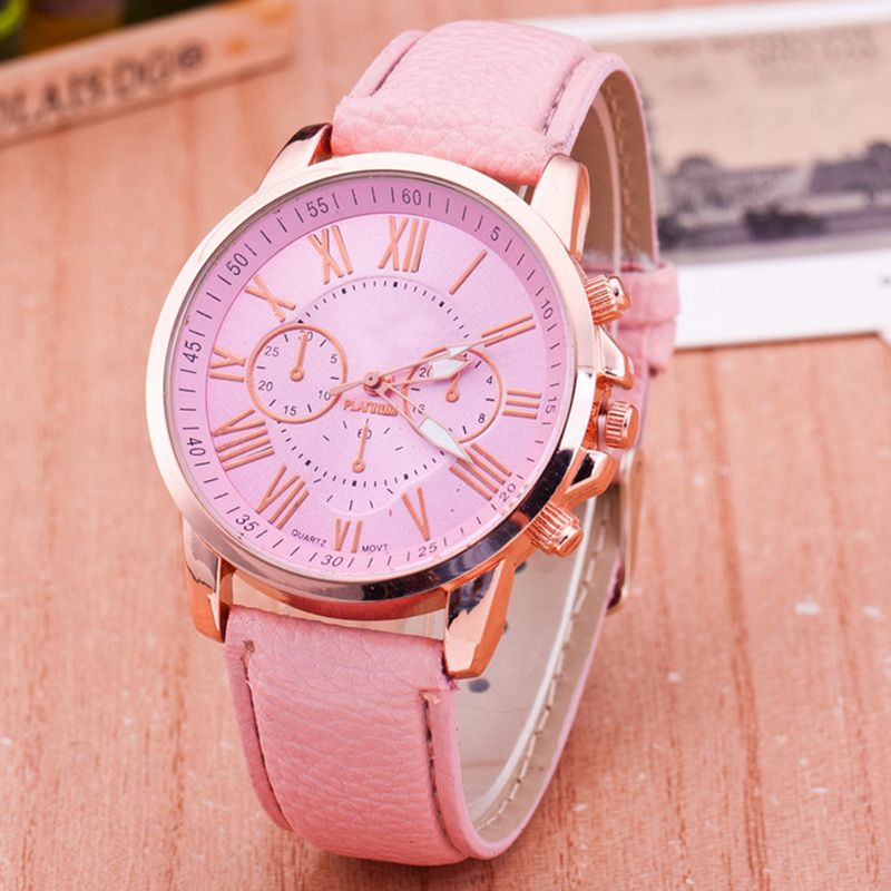 Fashion Minimalist Watches Women PU Leather Ladies Dress ...