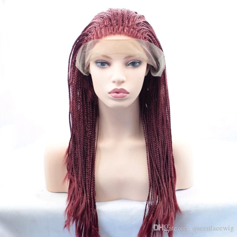 sexy new style burgundy braids wigs high quality braiding