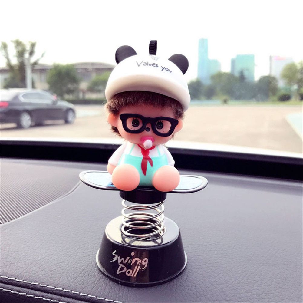 Cute Car Doll Spring Cartoon Car Swing Doll Auto Accessories Shaking Head Doll Car Furnishing Articles Adorn 5 Style