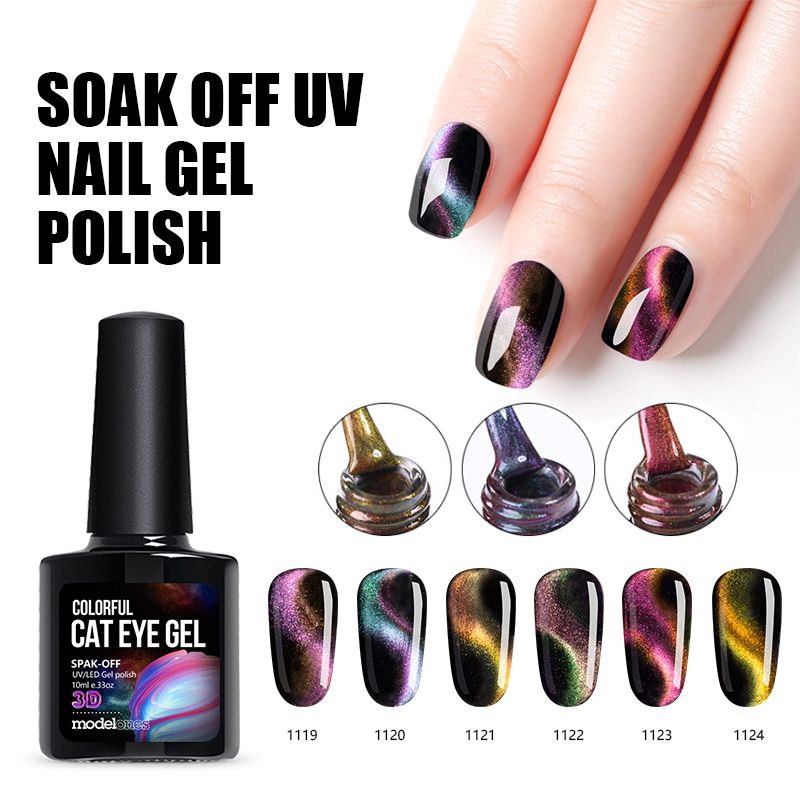 Magnetic Gel Nail Polish modelones newest 3d double line magnetic uv gel nail polish soak off chameleon magnet led nail polish varnish long lasting cat eyes gel uv gel nail polish