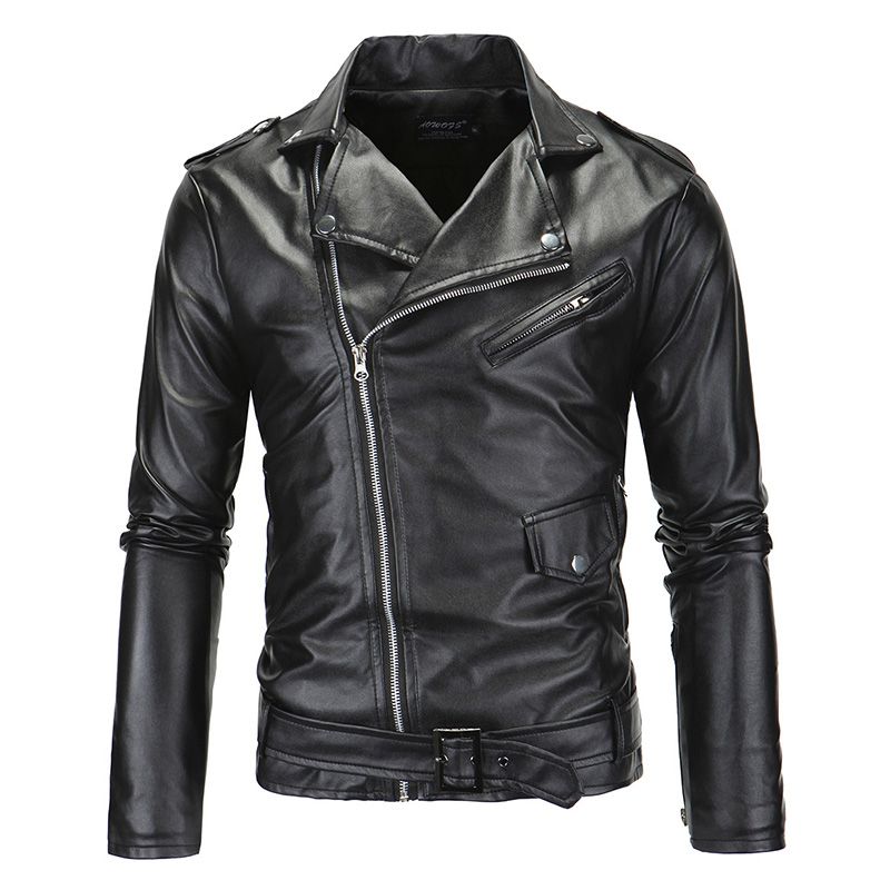 2018 Black Faux Leather Motorcycle Jacket For Men Whole 2018 Black Faux Leather Motorcycle Jacket For Men Whole White Moto Biker Outwear Guys Long Sleeve Pu Slimming Tops Coats Plus Size 4xl From Rxdh