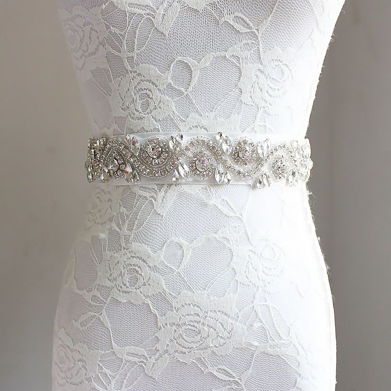 2019 Crystals Beaded Wedding Sash Sparkling Long Beads Bridal Belts