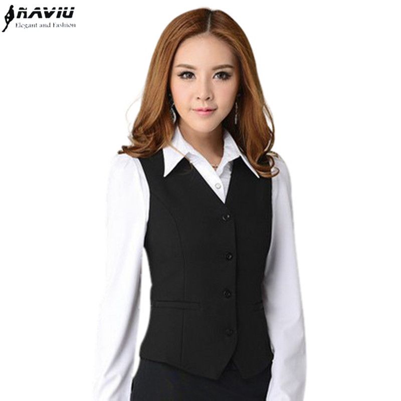Work Wear Suit Vest Women Clothing Waistcoats Spring Autumn Summer Plus