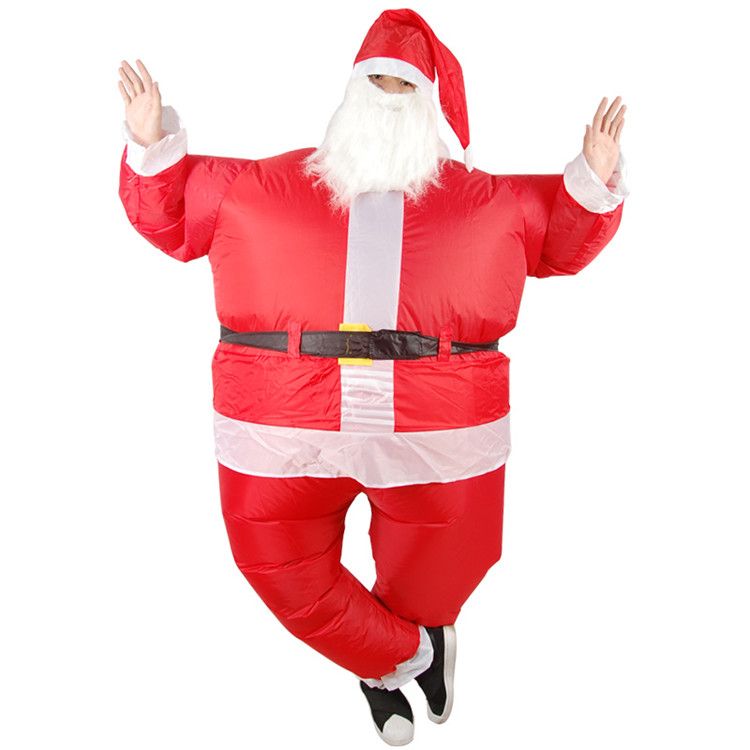 funny christmas inflatable santa claus costume jumpsuit air fan