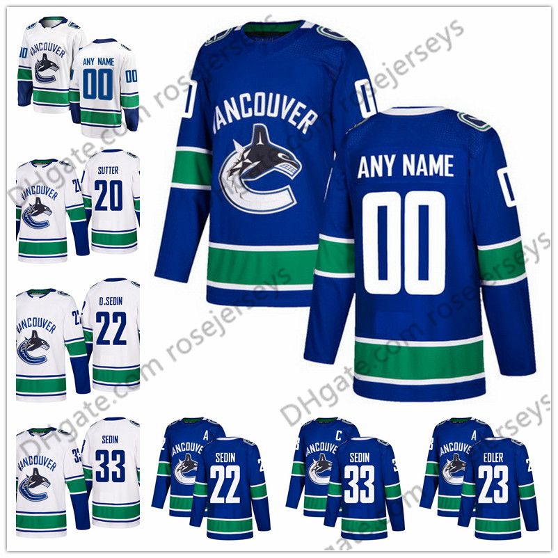 2018 NEW Brand Custom Vancouver Canucks Hockey Jerseys Stitched Any