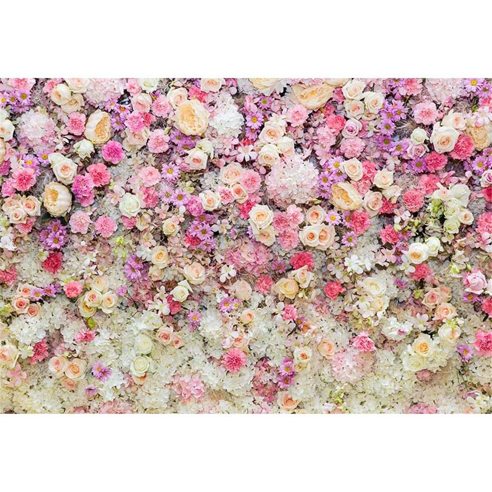 pink cream white flowers wall baby newborn photography backdrops