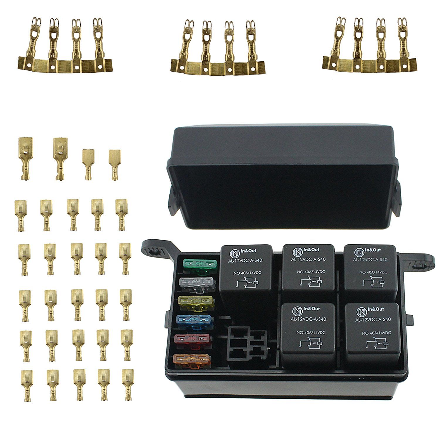 2019 ZOOKOTO 12 Slot Relay Box 6 Relays 6 Blade Fuses Fuse ... a 12 pin plug in fuse box 