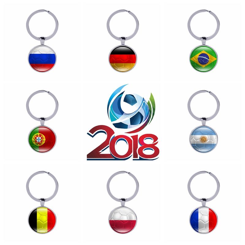 2019 World Cup Football Keychains Country Flags Car Keyholder HandBag