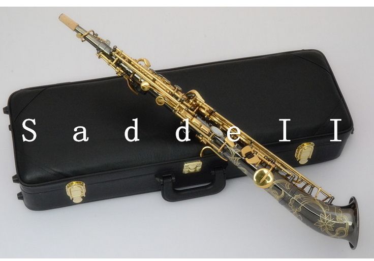 2019 Curved Bell Soprano Saxophones Sax Saxophone Bb Black Nickel