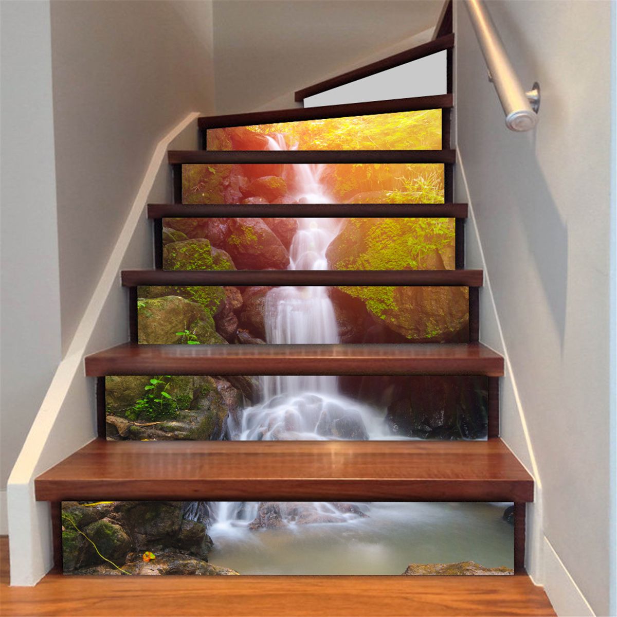 Compre The Most Fire 3D Stairway Pegatinas Cascada Escaleras Pegatinas