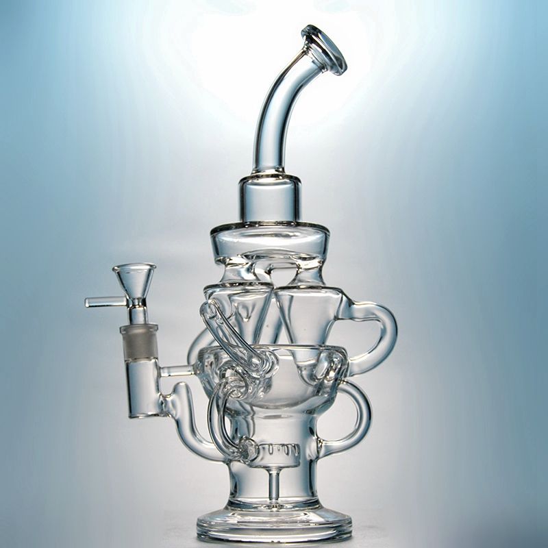 2020 2018 Half Egg Recycler Bongs Cyclone Inline Arm Perc Glass Water