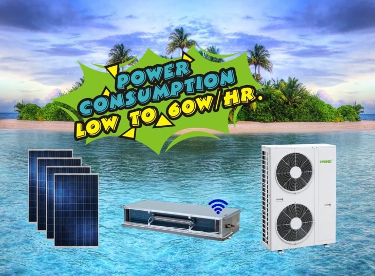 On Grid Solar Air Conditioning Concealed Duct With Wifi Or 3g4g Function