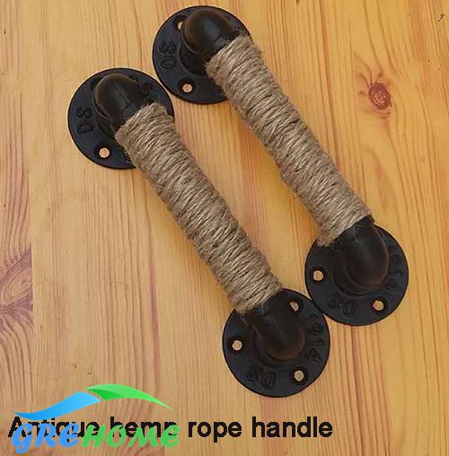 2019 Industrial Style Antique Pipe Handle Barn Sliding Wooden Door