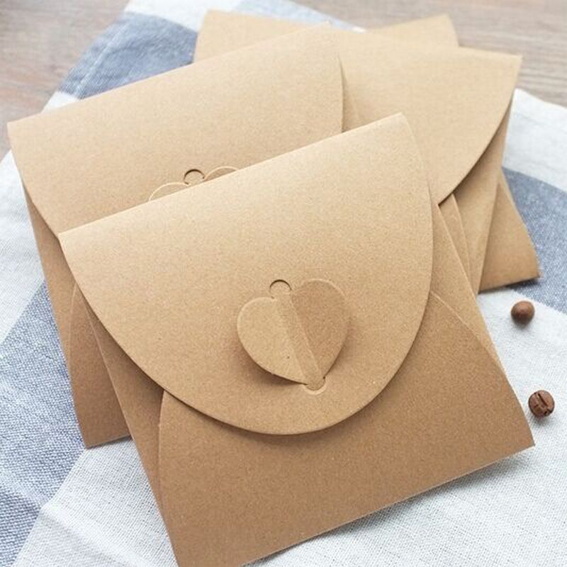 13x13cm heart kraft cd paper case bag cd sleeves discs dvd packaging cd paper case