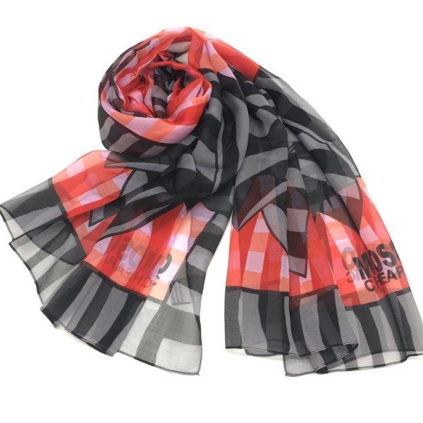 Brand New Design Long Scarf 100% Silk Material Print Cartoon Pattern