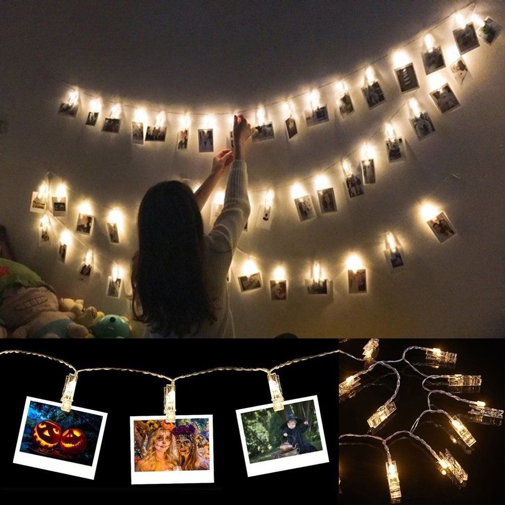 10 Leds Photo Picture Clips String Lights Wall Decoration Light Wedding Party Home Decor For Hanging Photos Paintings Pictu