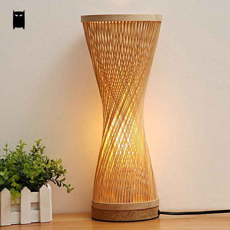 2018 Bamboo Wicker Rattan Spire Vase Table Lamp Fixture Creative 2018 Bamboo Wicker Rattan Spire Vase Table Lamp Fixture Creative Rustic Korean Asian Anese Style Desk Light Abajur Bedroom Bedside From Burty
