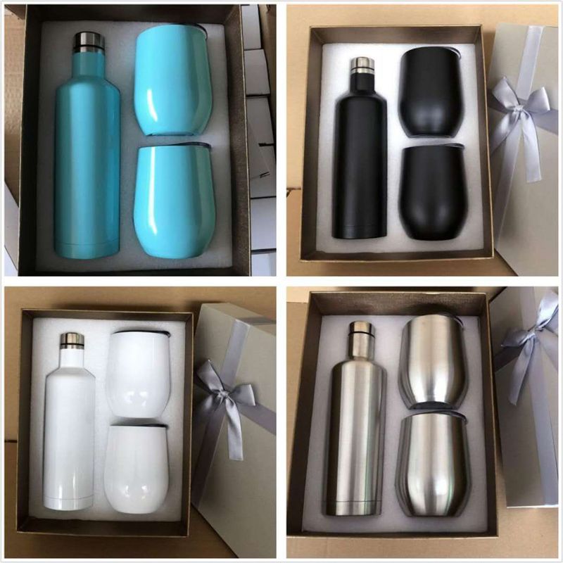 Wine Tumbler Set 12oz Stainless Steel Tumbler 500ml Water Bottle Set