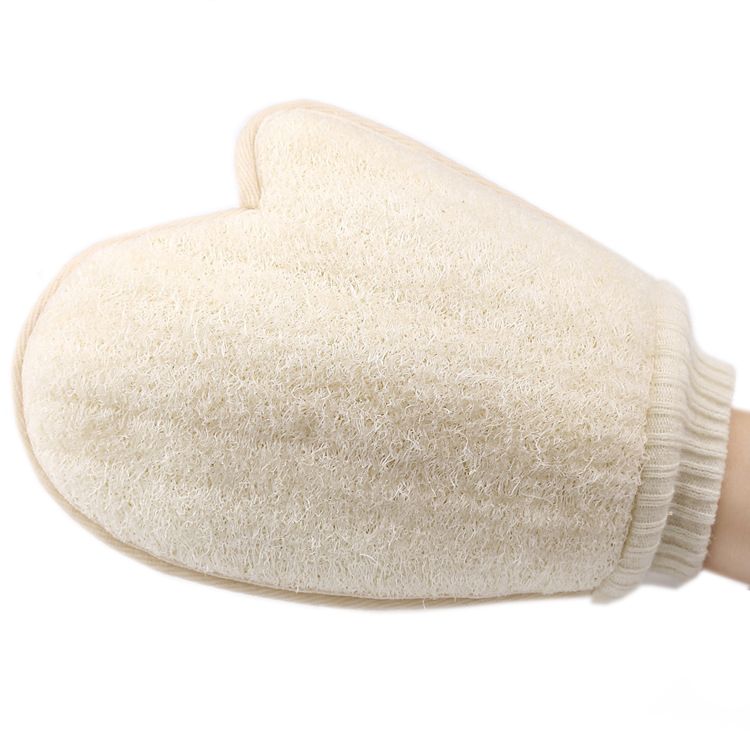 2020 Exfoliating Loofah Glove Loofah Mitt Natural Luffa And Terry Cloth Material Body Scrubber