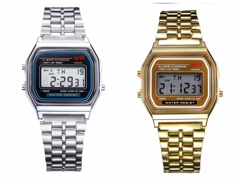 digital watch with light