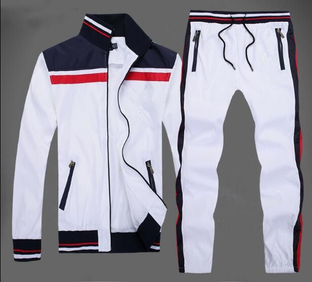 all white polo sweat suit