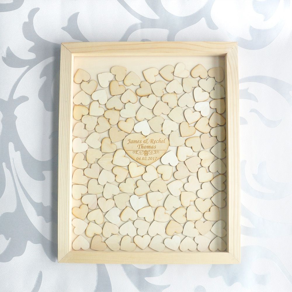 Wedding Guest Book Personalized Wedding Guestbook Custom Guestbook Drop Box Wood Guestbook