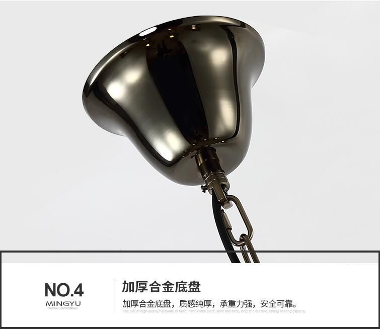 Postmodern Art Glass Chandelier Smoke Gray Glass Simple Light Luxury