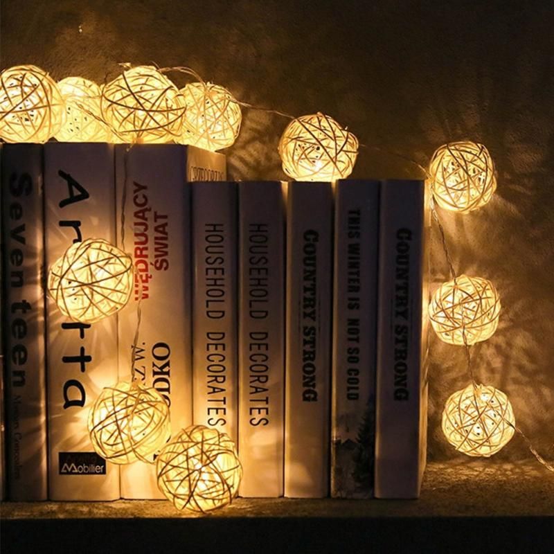 Led Lights Flashing String Outdoor Landscape Rattan Party Decorative For