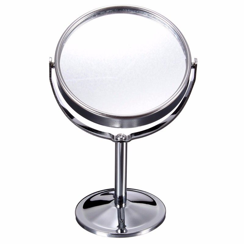6 Inch 2x Magnifying Mirror Double Sided Circle Make Up Metal Stainless Steel Small Round Desktop Table Cosmetic