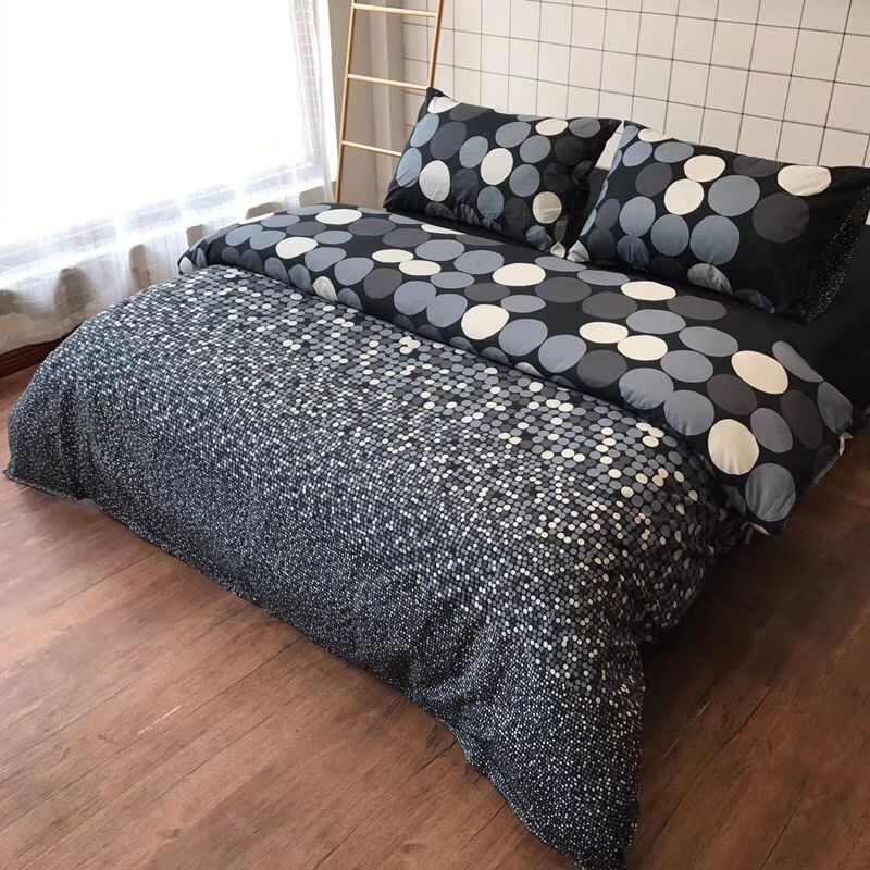 Ms O 100 Cotton Geometry Printed Modern Obstract Circle Check Plaid Duvet Cover Set Bed Sheet Past Bedding Linen