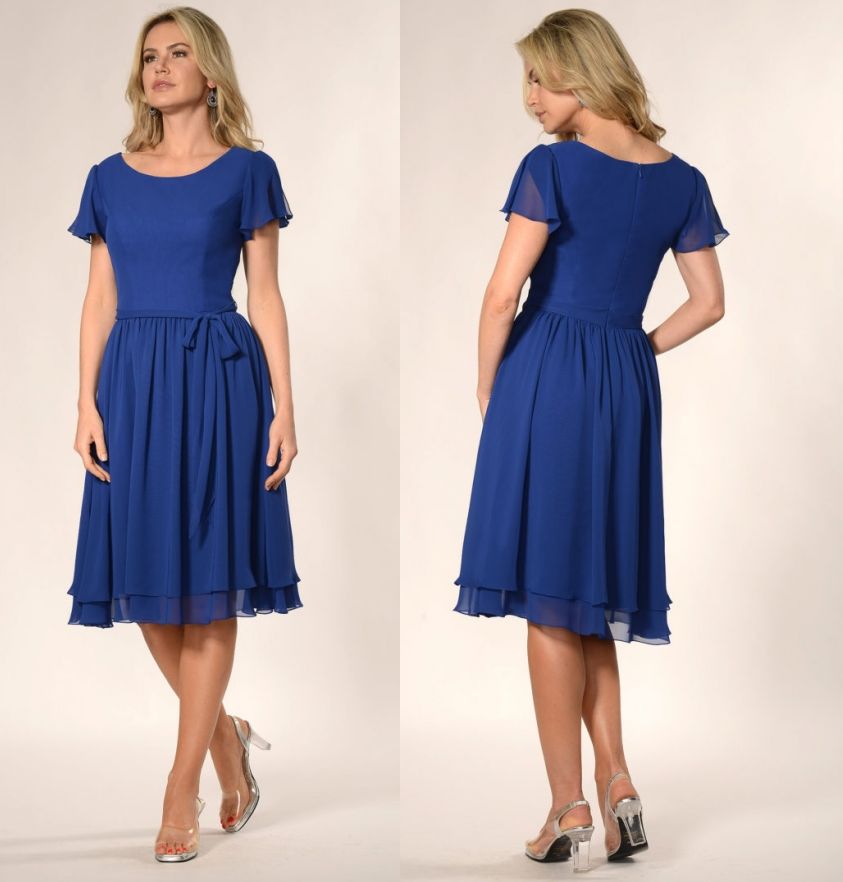 Royal Blue Flutter Sleeve Dress