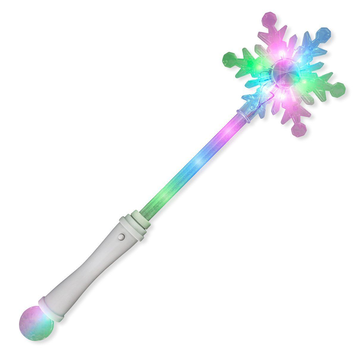 White Super Star Princess Magic Wand Snowflake Shining Scepter Flash