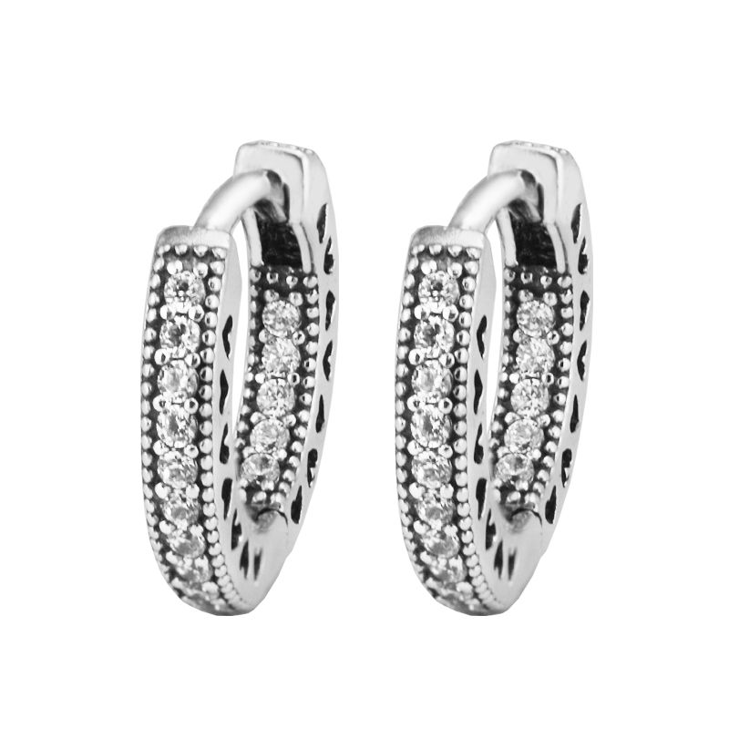 Compatibile con orecchini Pandora Orecchini in argento sterling 925 Orecchini a cerchio Orecchini donne Gioielli di stile europeo Fascino di moda originale
