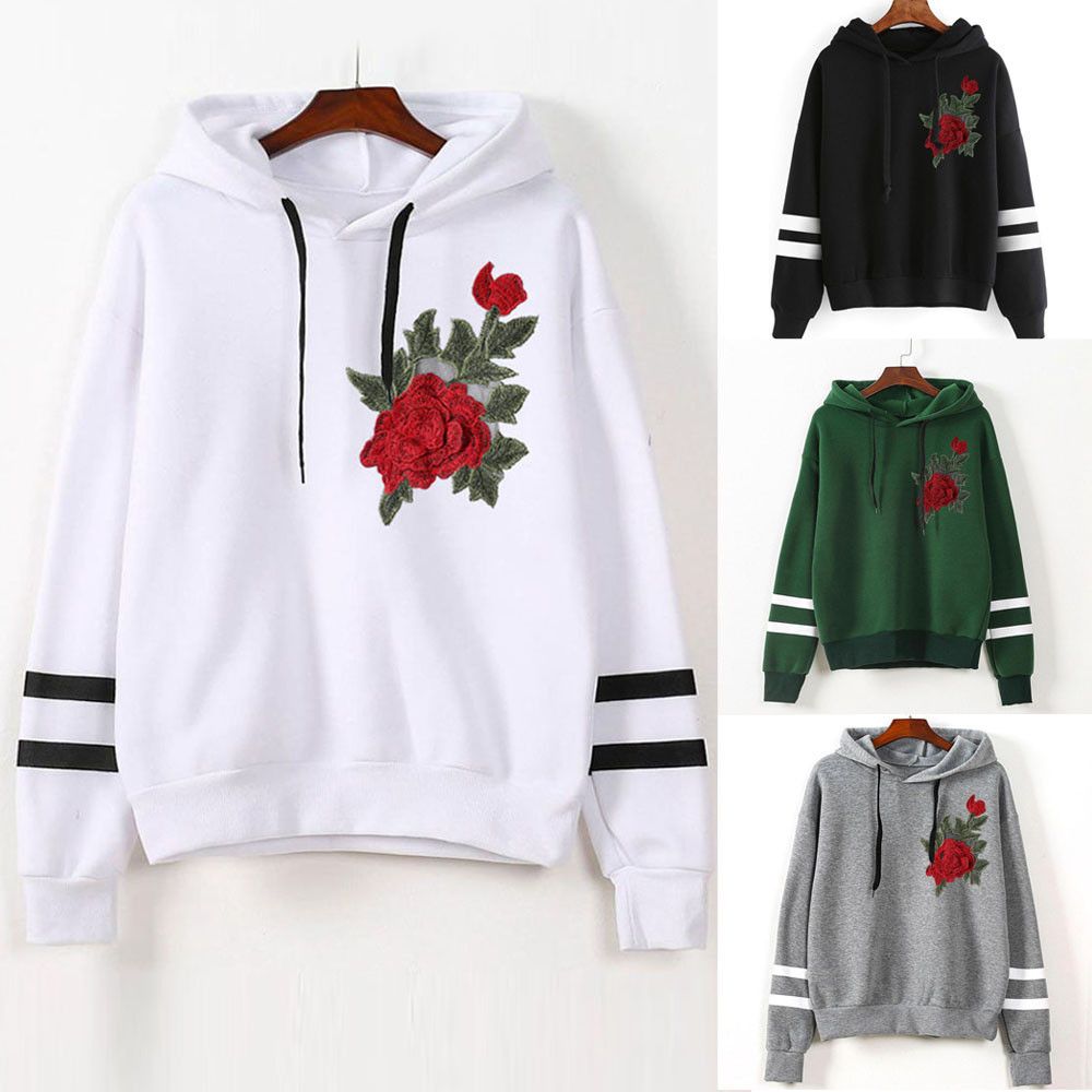 Grosshandel 18 Hoodies Frauen Hoodies Winter Warme Frauen Hoodie Sweatshirts Frauen Rose Stickerei Langarm Kapuzen Sweatshirt Von Yannismarket002 11 75 Auf De Dhgate Com Dhgate