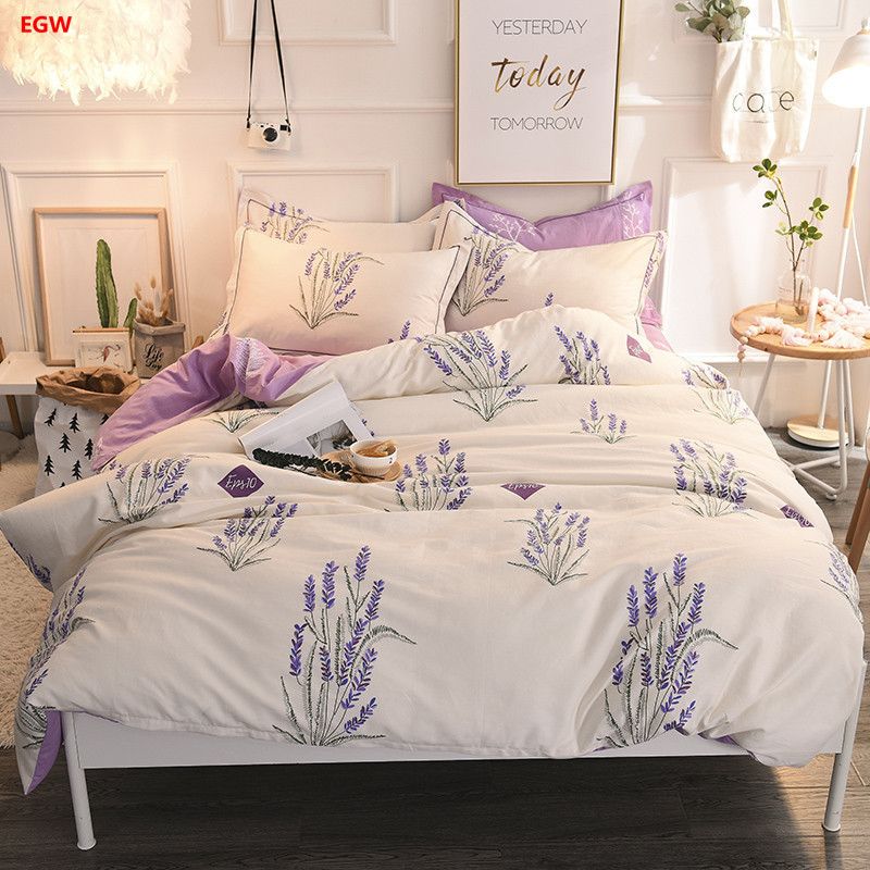 Home Textile Lavender Bedding Set Dandelion Duvet Cover 100 Cotton Home Textile Lavender Bedding Set Dandelion Duvet Cover 100 Cotton Bed Flat Ed Sheet Queen Nordic For Spring Summer White King Size