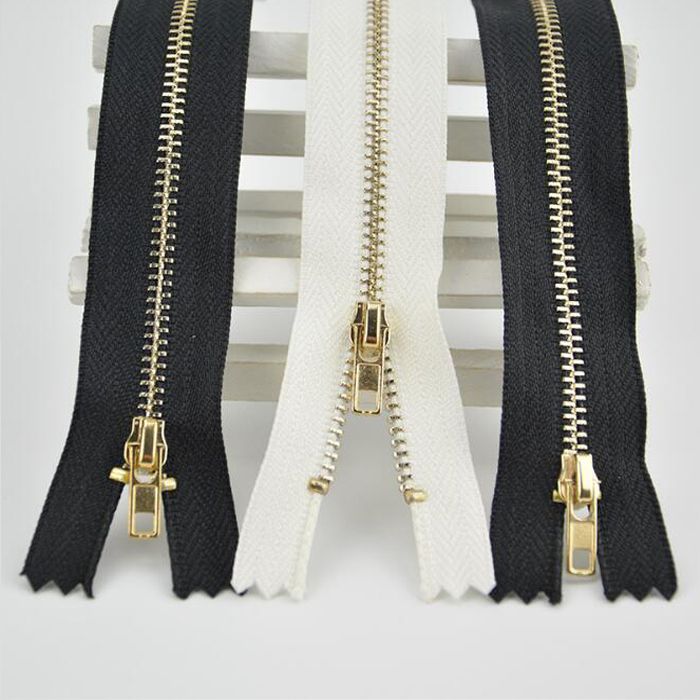 2020 3 Sewing Metal Zippers Auto Lock Golden With Black/White DIY Zip