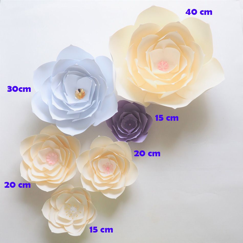 Diy Giant Paper Flowers Backdrop Artificial Handmade Paper Flower 6pcs Wedding Party Deco Home Decoration Video Tutorial
