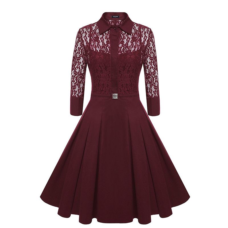 Vestito Da Donna Partito Di Pizzo Rockabilly Abiti Da Donna Elegante Abito  Da Cerimonia Di Ritorno A Casa Da 25,39 € | DHgate Italy